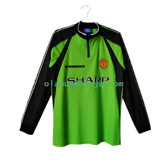 Camisola Manchester United Guarda-redes Retro Homem Equipamento Primeiro 1998-1999 Manga Comprida